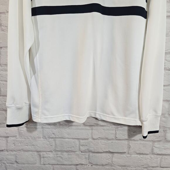 Izod Performance Long Sleeve Polo Sweater Pullover Men's Size Small White Navy - Picture 4 of 10